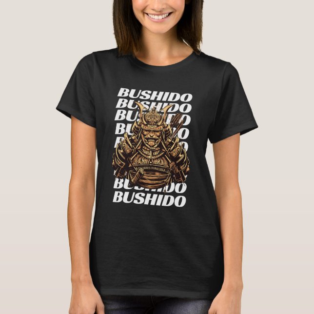 Samurai Bushido Women Black  T-Shirt (Front)