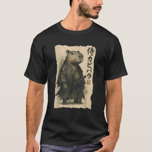 Samurai Capybara Funny Capybara Japanese Animal  T-Shirt