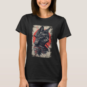 Samurai Cat Graphic Japanese Art Anime T-Shirt