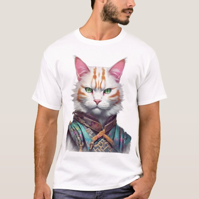 Samurai Cat Guardian T-Shirt (Front)