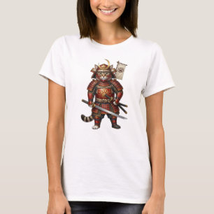 Samurai Cat in Traditional Armor – with Sword T-Shirt