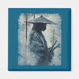 Samurai Cat Japanese Art Anime Men Women Kids Grap Magnet