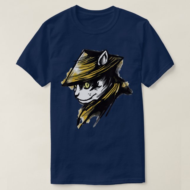 Samurai Cat Japanese Characters  (2) T-Shirt (Design Front)