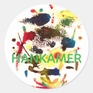 Samurai Cat Lady Abstract Hankamer Artjunkhaus Art Classic Round Sticker
