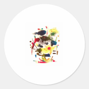 Samurai Cat-Lady Abstract Hankamer Artjunkhaus Art Classic Round Sticker