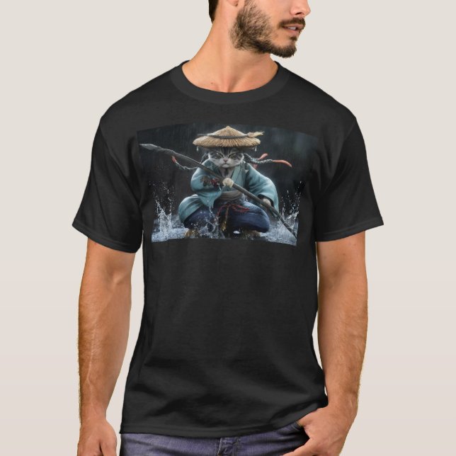 Samurai Cat,Ninja,Feline  T-Shirt (Front)