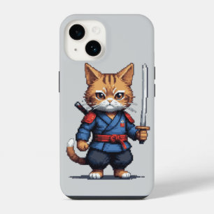 Samurai Cat Pixel Art iPhone 14 Case