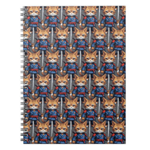 Samurai Cat Pixel Art Notebook