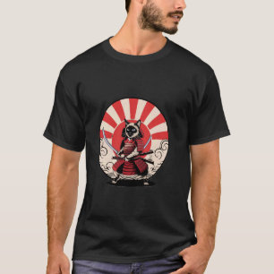 Samurai Cat Retro Style T-Shirt