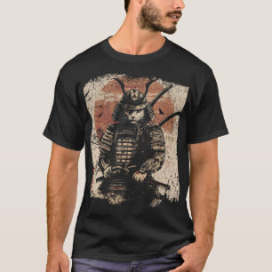 Samurai Cat Warrior Art Lovers  T-Shirt