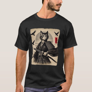 Samurai Cat Warrior Japanese Art Cat Ukiyo Graphic T-Shirt