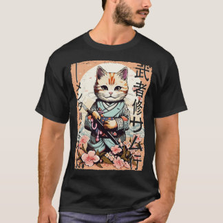 Samurai Cat Warrior Japanese Ninja Kitty Kawaii 3 T-Shirt