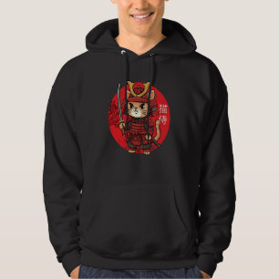 Samurai Cat Warrior Japanese Ukiyo-e Art Anime Kaw Hoodie