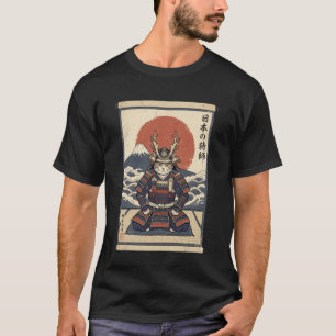 Samurai Cat Warrior Ronin Neko Japanese Art Feline T-Shirt