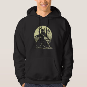 Samurai Cat Warrior Vintage Ukiyo Japanese Art Nin Hoodie