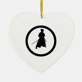 Samurai crest ceramic tree decoration