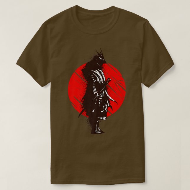 Samurai Drawing Splash Design Asian Art  T-Shirt (Design Front)