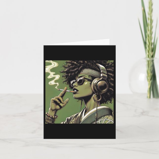 Samurai Femme Retro Vibes With Modern Cool Sticker Card (Front)