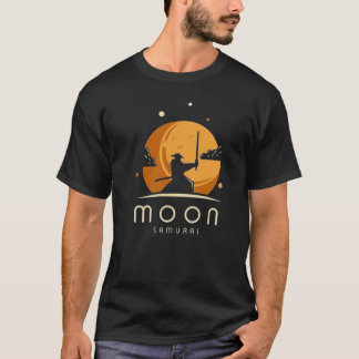 Samurai fight at moon night T-Shirt