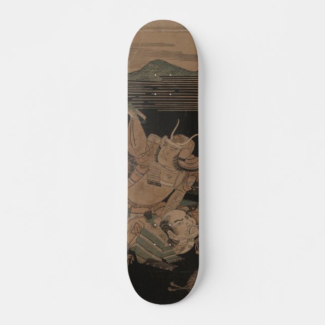 Samurai Fighting at Night circa 1770 Skateboard (Front)
