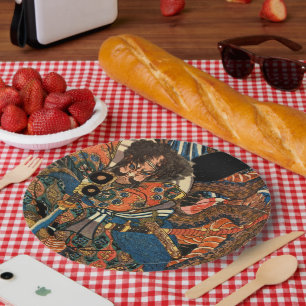 SAMURAI FIGHTING PYTHON PAPER PLATE