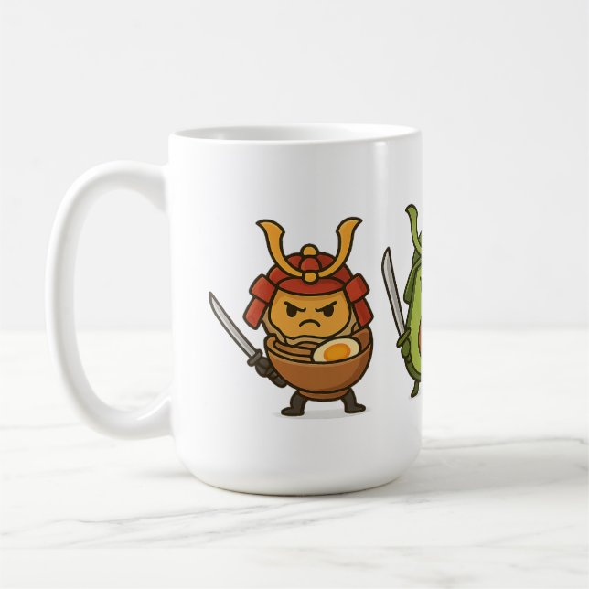 Samurai Food Warriors Coffee Mug (Left)