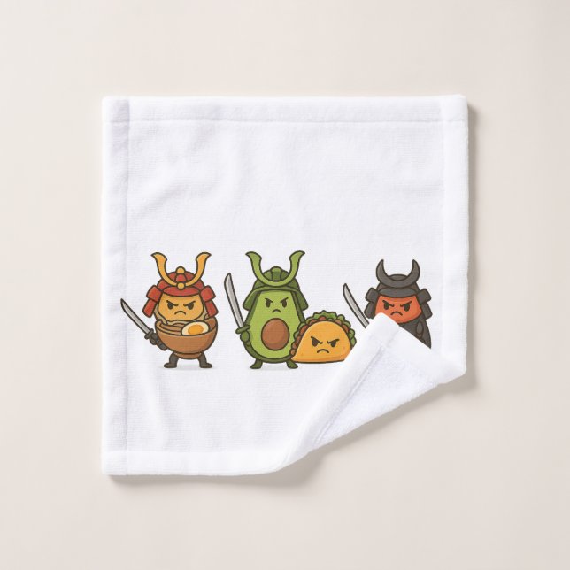 Samurai Food Warriors Wash Cloth (Wash Cloth)