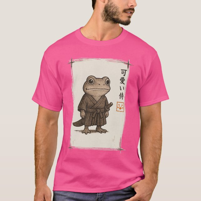 Samurai Frog Japanese Art Anime Funny Gifts Men Wo T-Shirt (Front)