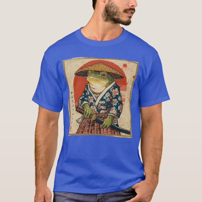 Samurai Frog Japanese Funny Anime Gifts For Men Wo T-Shirt (Front)