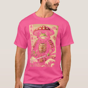 Samurai Frog Mushroom Hat Aesthetic Cottagecore Mu T-Shirt