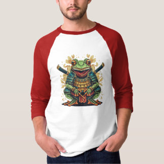 Samurai frog warrior Basic 3/4 Sleeve Raglan Shirt