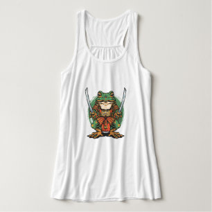 Samurai frog warrior Flowy Racerback Tank Top