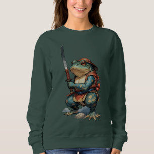 Samurai Frog Warrior with Katana Sweatshirt