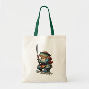 Samurai Frog Warrior with Katana Tote Bag
