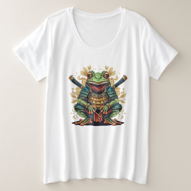 Samurai frog warrior Womens Plus Size T-Shirt (Design Front)