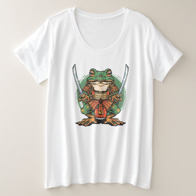  Samurai frog warrior Womens Plus Size T-Shirt (Design Front)