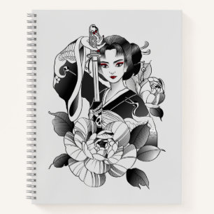 “Samurai Geisha and Her Katana” Notebook