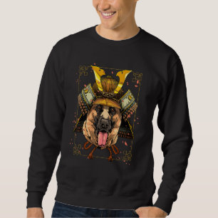 Samurai German Shepherd Dog  Japanese Warrior Bush Sweatshirt