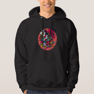 Samurai Girl Dragon Warrior Ninja Japanese Katana Hoodie