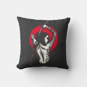 Samurai girl illustration T-Shirt Cushion