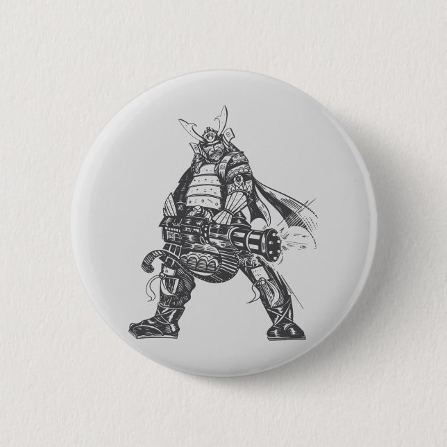 Samurai Gunner 6 Cm Round Badge (Front)