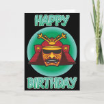 Samurai Helmet Birthday Card<br><div class="desc">Samurai are cool,  and so are birthdays. So wish that special someone a happy birthday with this scary samurai helmet card. Let that special person know just how cool you think they are.  This card also features a changeable message inside so you can say exactly what you want to.</div>