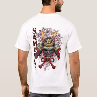 Samurai Helmet Bloom Flower T-Shirt – Japanese War