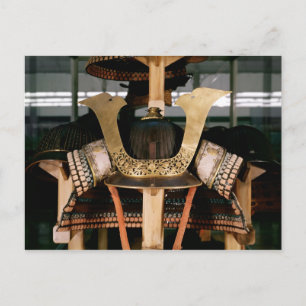 Samurai helmet, mid 14th century postcard