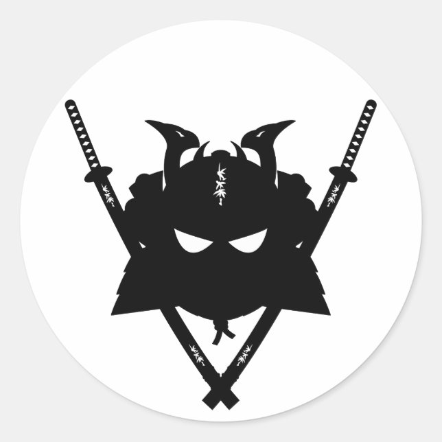 Samurai Helmet & Swords Sticker (Front)