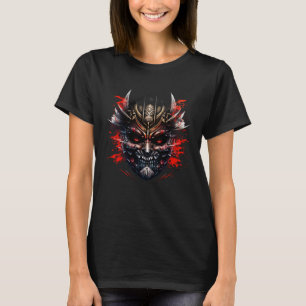 Samurai Helmet Warrior Bushido Oni Mask Japanese C T-Shirt