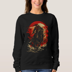 Samurai Horseback Riding Warrior Japan Art Graphic Sweatshirt