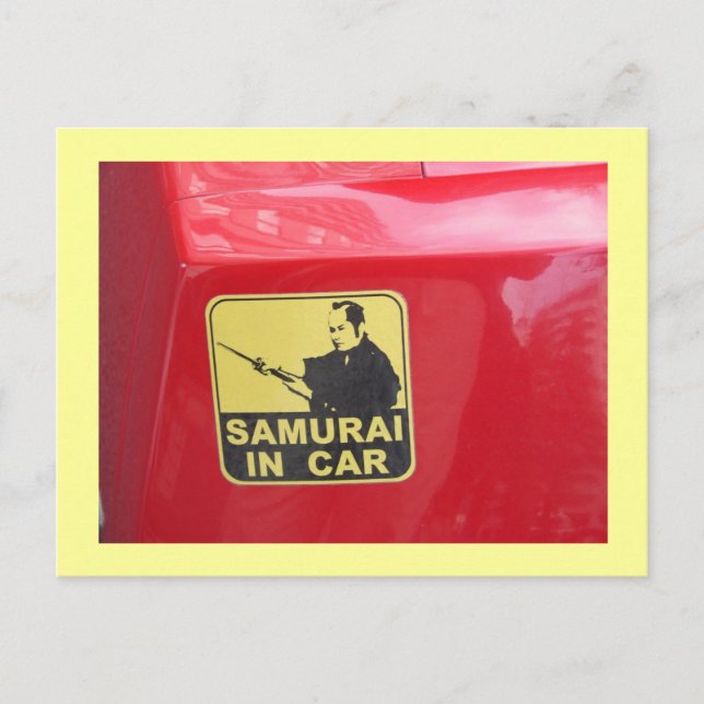 Samurai In Car Postcard (Front)