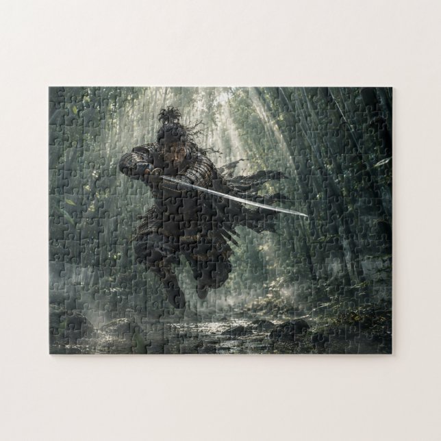 Samurai in the bamboo forest - Japanese warrior c Jigsaw Puzzle (Horizontal)