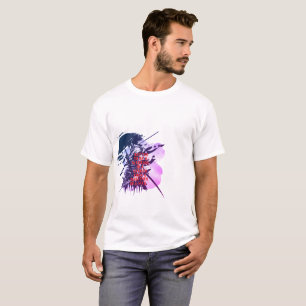 Samurai Ink Art T-Shirt-Double Sided Blue & Green T-Shirt